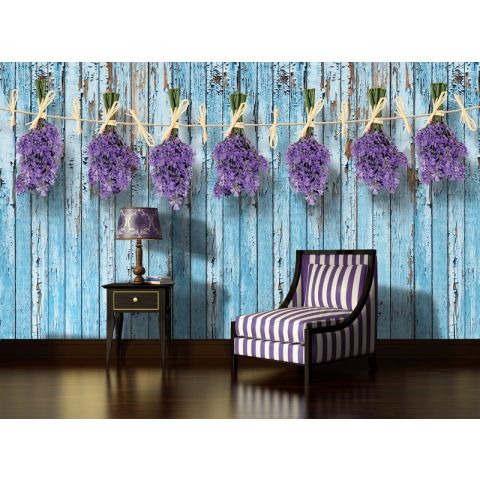 BWS Lavender on blue planks
