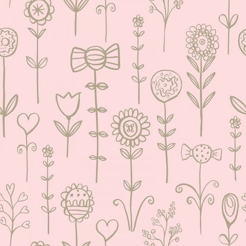 Behangexpresse Morris & Mila Rose / Zilveren Candy Florals 27192
