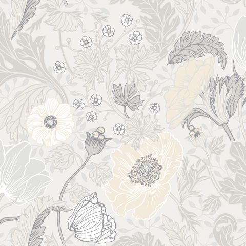 Dutch Wallcoverings First Class - Midbec Fågelsång - Anemone White 34032