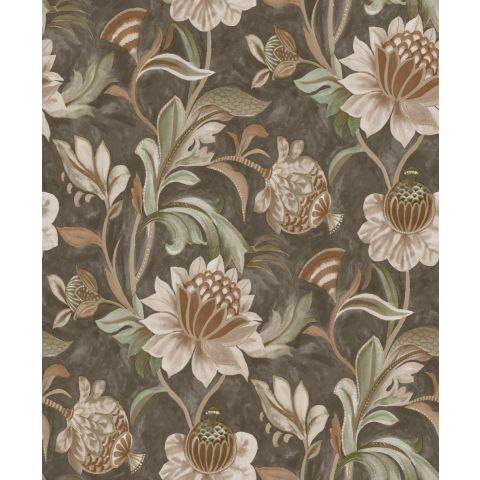 DUTCH WALLCOVERINGS FIRST CLASS ARABESQUE - CECILIA CHARCOAL RUST 36354
