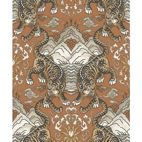 Dutch Wallcoverings First Class - Khalili Tora Burnt Orange 65912