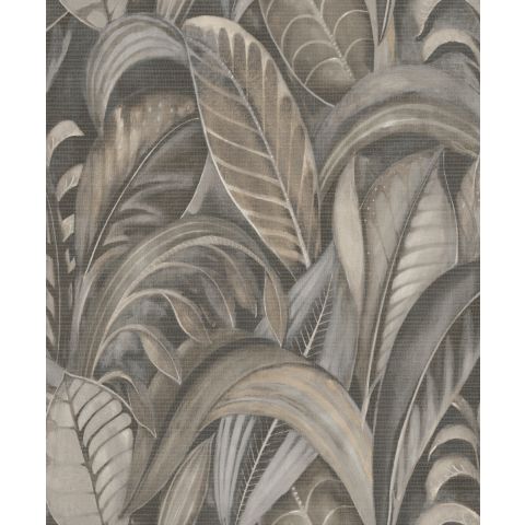 Dutch Wallcoverings First Class - Khalili Raffia Charcoal 65942