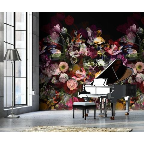 Behangexpresse Colorful Florals & Retro - Flower Explosion Dark