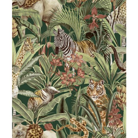 Dutch Wallcoverings First Class Amazonia Serengetti Green 91310