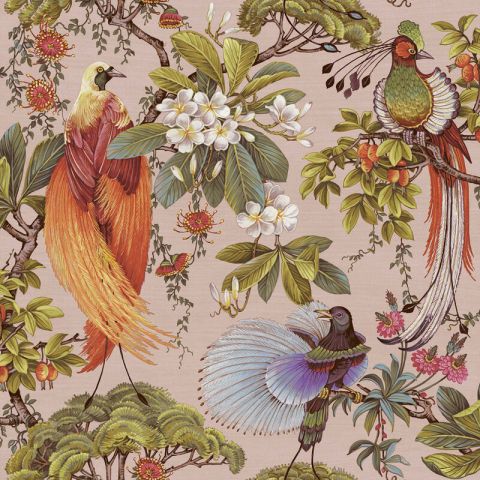 Dutch Wallcoverings First Class - Cascading Gardens - Yasuni Pink 91403