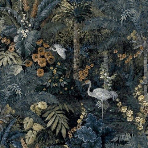 Dutch Wallcoverings First Class - Cascading Gardens - Masoala Navy 91440