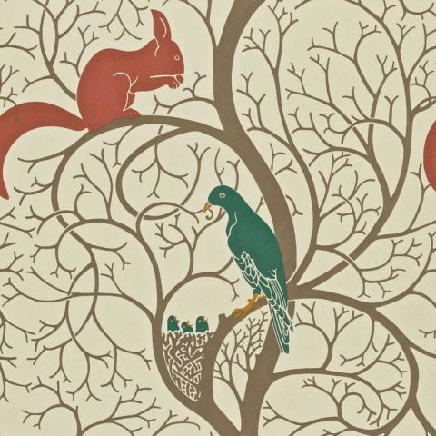 Sanderson One Sixty - Squirel & Dove Teal/Red DVIWSQ102