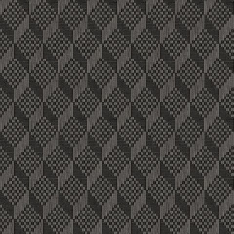 Dutch Wallcoverings - Grace - 3D stitched cube black GR322309