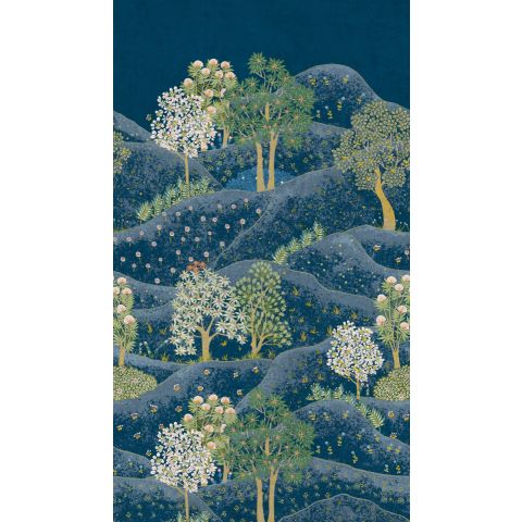 GRANDECO YOUNG EDITION MURAL NATURE - WHIMSY SCENE NAVY ML1802(repeatable)