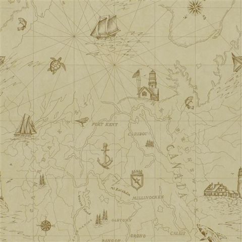 Ralph Lauren Signature Islesboro Paper - Seasport Map Parchment PRL5027/02