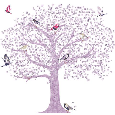 Vintage Chic Mural Tree of Life Purple