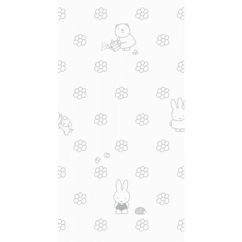 Nijntje - Miffy Flowers Grey WP-523