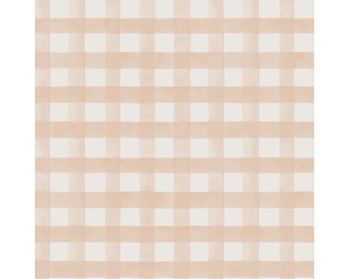 Watercolour Gingham Soft Coral 13292